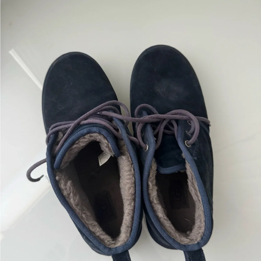 UGG Neumel Blue Boots Size 13 Suede + Shearling + Wool Chukka Boots | Coastal